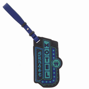 新品同様 エルメス MOTEL sunset レザー ブラック/ブルー シルバー金具 C刻印（2018年） ネームタグ 0673【中古】HERMES