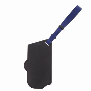 新品同様 エルメス MOTEL sunset レザー ブラック/ブルー シルバー金具 C刻印（2018年） ネームタグ 0673【中古】HERMES