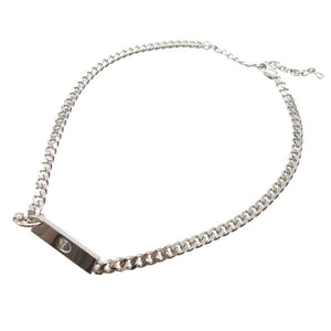 新品同様 クリスチャンディオール ロゴプレート ブレスレット メタル シルバー ピンク 0687【中古】Christian Dior