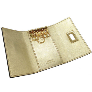 美品 フェンディ ピーカブー 8AP159 レザー ベージュ ゴールド 6連 キーケース 0804【中古】FENDI