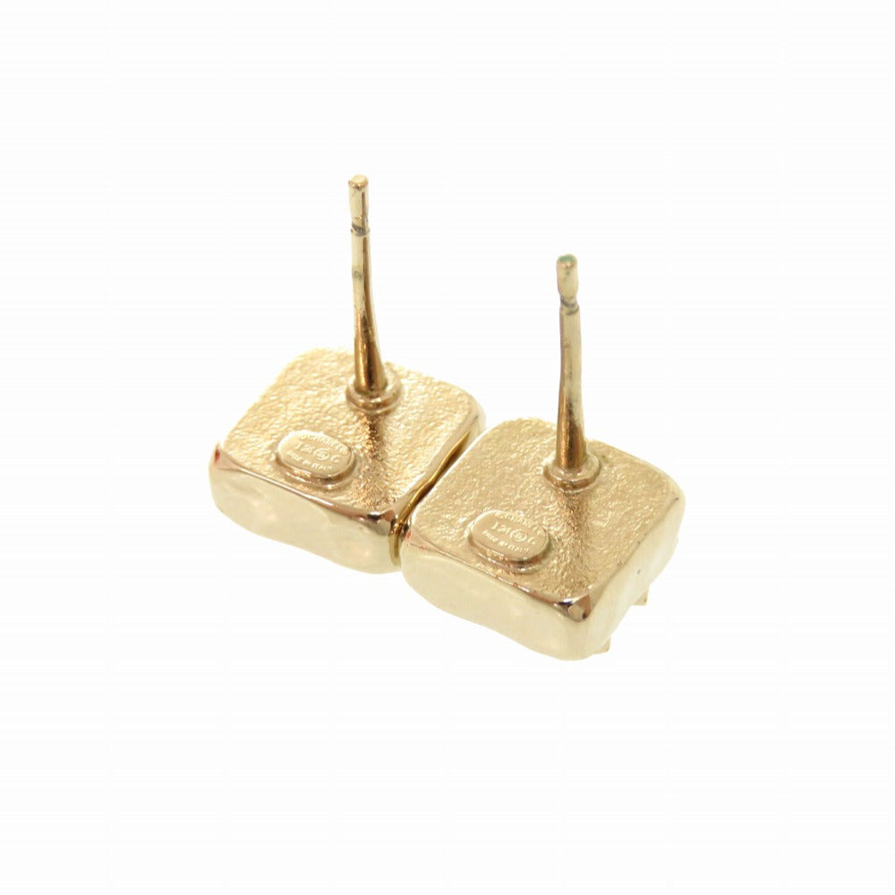 美品 シャネル ココマーク スクエア ストーン ゴールド ピアス I24C アクセサリー 0813 【中古】 CHANEL