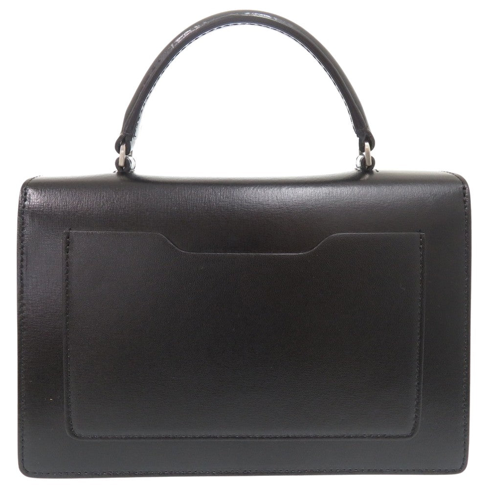 新品同様 オフホワイト Jitney 2.8 ハンドバッグ 黒 シルバー レザー OWNA092E197190771000 0816【中古】OFF-WHITE