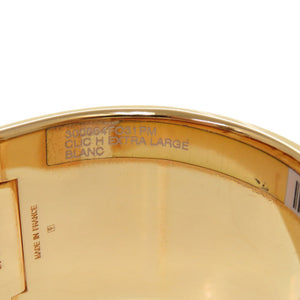 新品同様 エルメス クリックH エクストララージ ホワイト ゴールド金具 Hバングル バングル 0819 【中古】 HERMES クリッククラック TGM XL