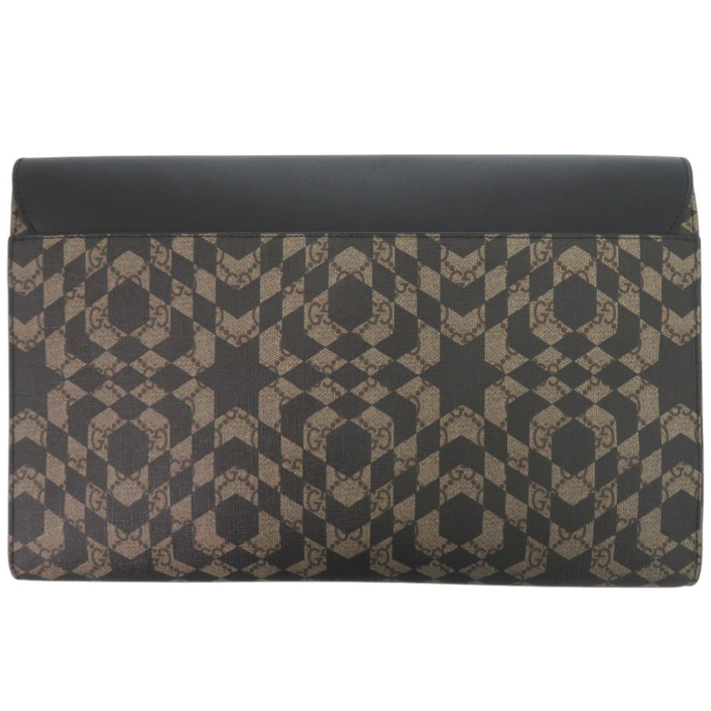 美品 グッチ カレイドスター 406725 GG PVC/レザー ベージュ クラッチバッグ 0826【中古】GUCCI