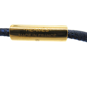 未使用 エルメス ループグラン ペンダント ヴォースイフト ネイビー ゴールド金具 ネックレス 紺 0854【中古】HERMES