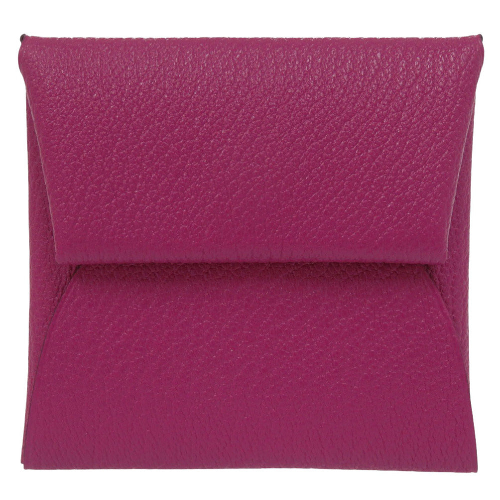 未使用品 エルメス バスティア シェーブル ローズパープル シルバー金具 C刻印(2018年製) コインケース 財布 紫 0855【中古】HERMES