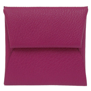 未使用品 エルメス バスティア シェーブル ローズパープル シルバー金具 C刻印(2018年製) コインケース 財布 紫 0855【中古】HERMES