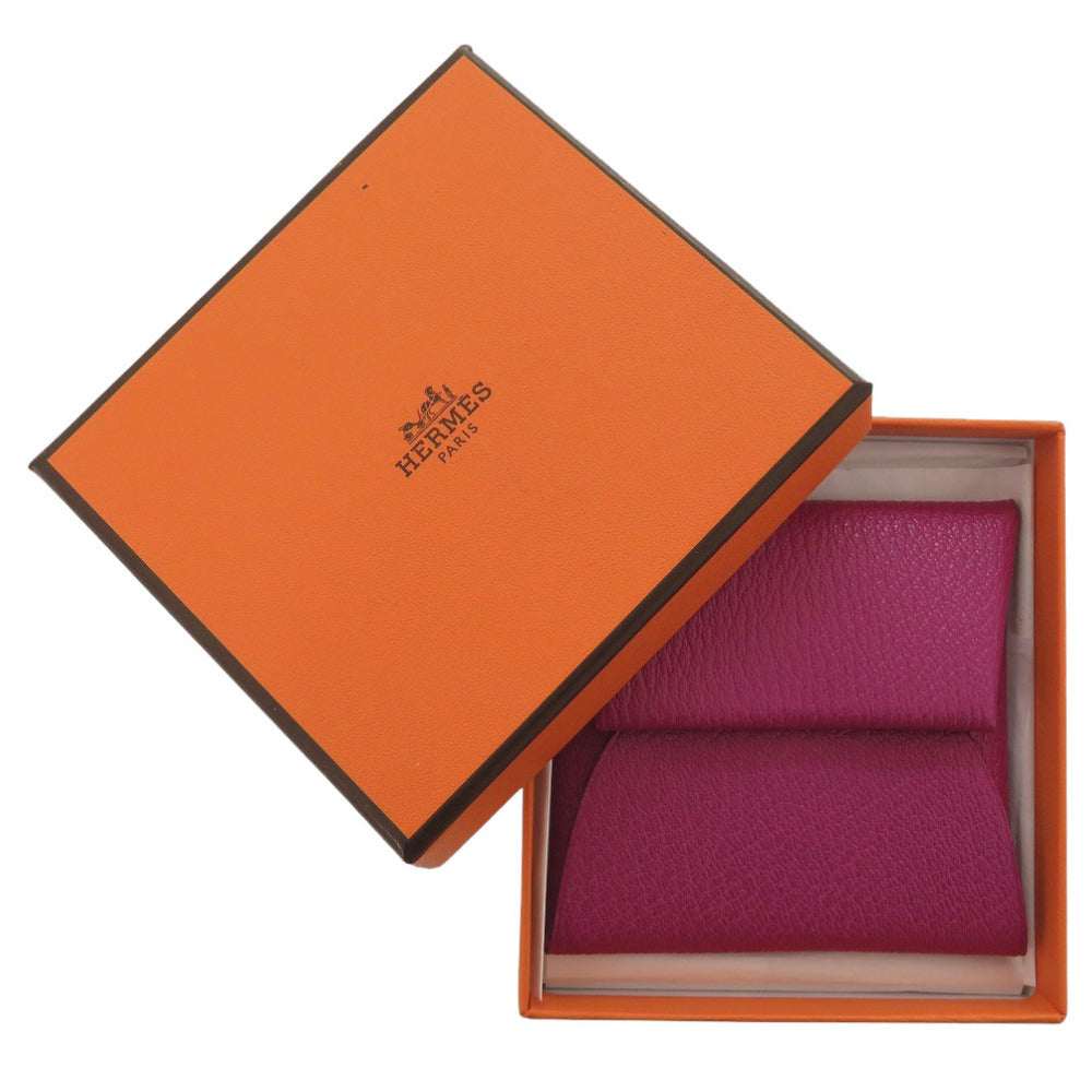 未使用品 エルメス バスティア シェーブル ローズパープル シルバー金具 C刻印(2018年製) コインケース 財布 紫 0855【中古】HERMES