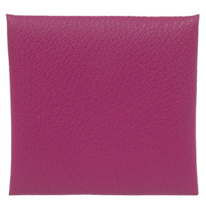 未使用品 エルメス バスティア シェーブル ローズパープル シルバー金具 C刻印(2018年製) コインケース 財布 紫 0855【中古】HERMES