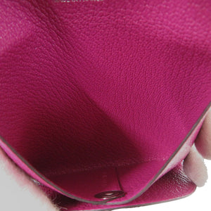 未使用品 エルメス バスティア シェーブル ローズパープル シルバー金具 C刻印(2018年製) コインケース 財布 紫 0855【中古】HERMES