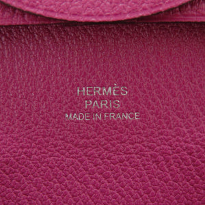 未使用品 エルメス バスティア シェーブル ローズパープル シルバー金具 C刻印(2018年製) コインケース 財布 紫 0855【中古】HERMES
