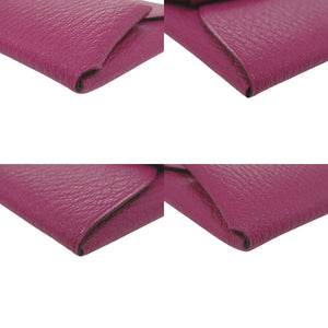 未使用品 エルメス バスティア シェーブル ローズパープル シルバー金具 C刻印(2018年製) コインケース 財布 紫 0855【中古】HERMES