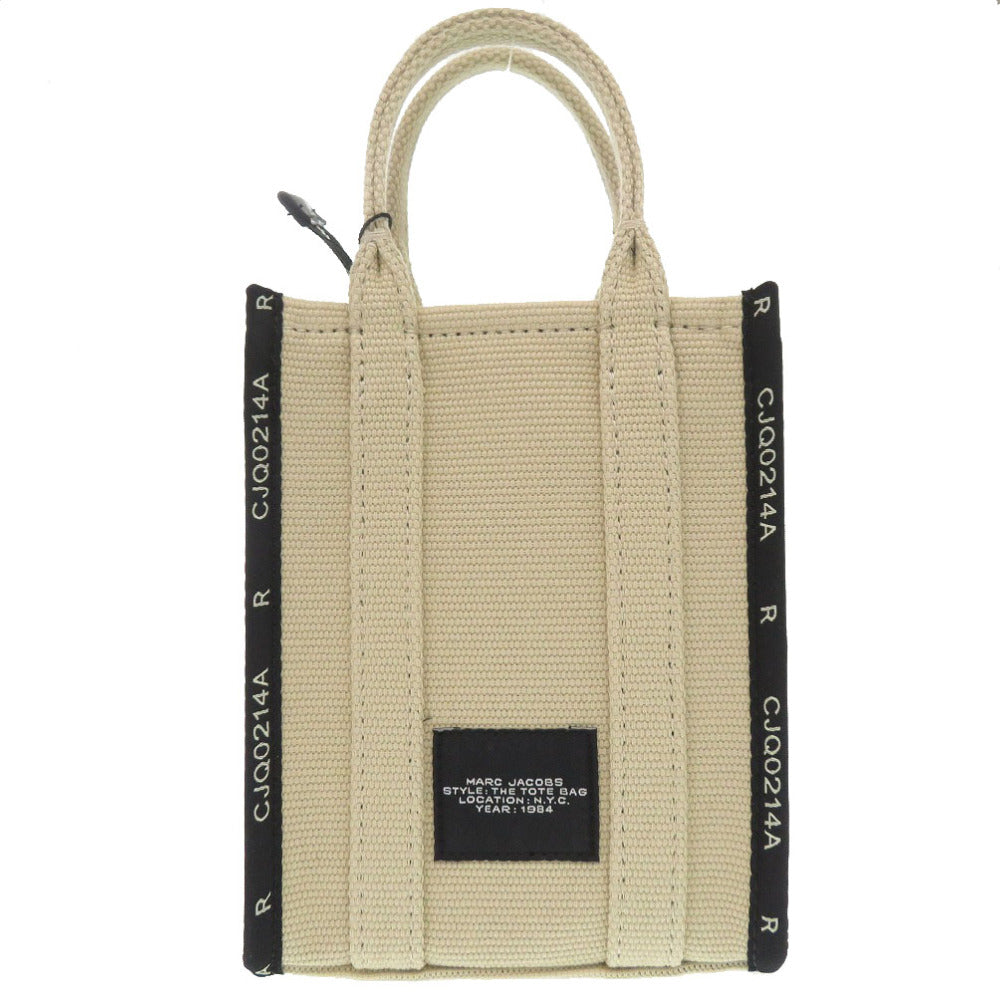 未使用 マークジェイコブス THE JACQUARD PHONE TOTE BAG コットン/ポリエステル ベージュ トートバッグ 0873【中古】MARC JACOBS