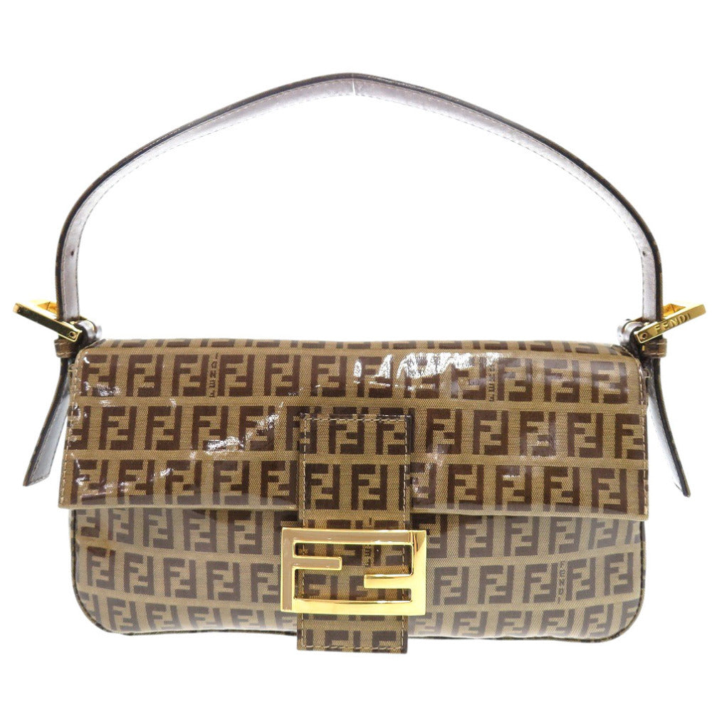 美品 フェンディ ズッキーノ マンマバケット コーティングキャンバス ブラウン ハンドバッグ 0894【中古】FENDI