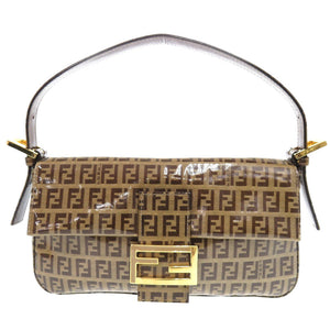美品 フェンディ ズッキーノ マンマバケット コーティングキャンバス ブラウン ハンドバッグ 0894【中古】FENDI