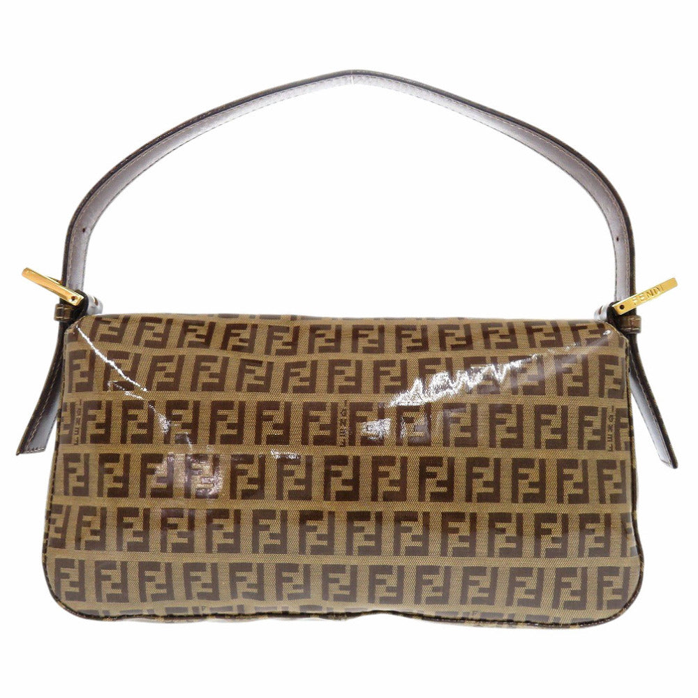 美品 フェンディ ズッキーノ マンマバケット コーティングキャンバス ブラウン ハンドバッグ 0894【中古】FENDI