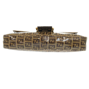 美品 フェンディ ズッキーノ マンマバケット コーティングキャンバス ブラウン ハンドバッグ 0894【中古】FENDI