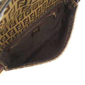 美品 フェンディ ズッキーノ マンマバケット コーティングキャンバス ブラウン ハンドバッグ 0894【中古】FENDI