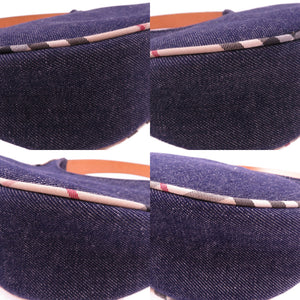 美品 バーバリー ノバチェック デニム ネイビー レザー ショルダーバッグ 0935【中古】BURBERRY