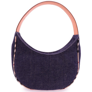 美品 バーバリー ノバチェック デニム ネイビー レザー ショルダーバッグ 0935【中古】BURBERRY