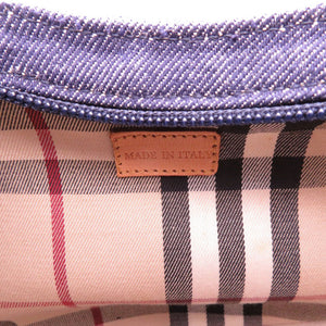 美品 バーバリー ノバチェック デニム ネイビー レザー ショルダーバッグ 0935【中古】BURBERRY