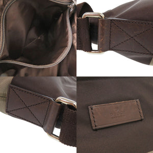 美品 グッチ ディアマンテ シェリーライン 270410 ナイロン レザー ブラウン ショルダーバッグ 0943【中古】GUCCI