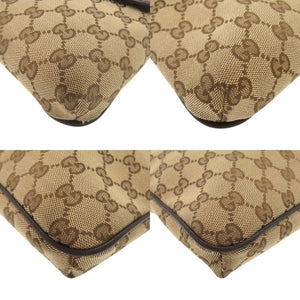 グッチ 256100 GGキャンバス レザー ベージュ ブラウン ショルダーバッグ 1072【中古】GUCCI