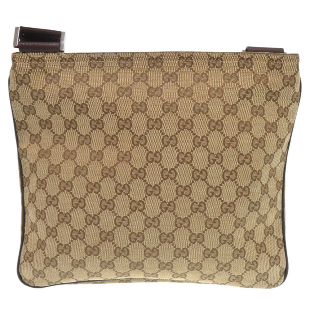 グッチ 256100 GGキャンバス レザー ベージュ ブラウン ショルダーバッグ 1072【中古】GUCCI
