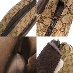 グッチ 256100 GGキャンバス レザー ベージュ ブラウン ショルダーバッグ 1072【中古】GUCCI