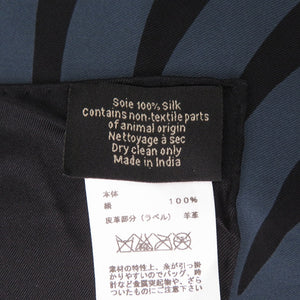 新品同様 エルメス カレ90 シルク ビーズ ブラック ゴールド 黒 金 レザータグ スカーフ 1249【中古】HERMES