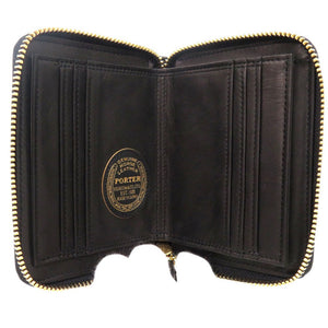 新品同様 吉田カバン ポーター PORTER ラウンドファスナー 二つ折り財布 レザーブラック 1259【中古】YOSHIDA & CO., LTD.