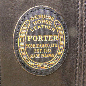 新品同様 吉田カバン ポーター PORTER ラウンドファスナー 二つ折り財布 レザーブラック 1259【中古】YOSHIDA & CO., LTD.