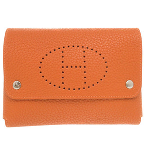 美品 エルメス エテュイカルトGM エヴリン トリヨンクレマンス オレンジ □O刻印(2011年製) シルバー金具 トランプケース 1264【中古】HERMES