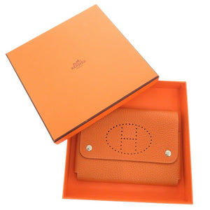 美品 エルメス エテュイカルトGM エヴリン トリヨンクレマンス オレンジ □O刻印(2011年製) シルバー金具 トランプケース 1264【中古】HERMES