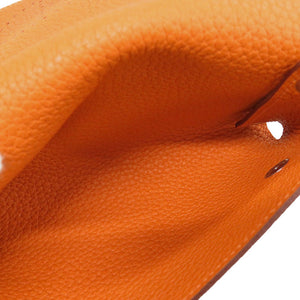 美品 エルメス エテュイカルトGM エヴリン トリヨンクレマンス オレンジ □O刻印(2011年製) シルバー金具 トランプケース 1264【中古】HERMES