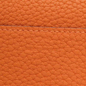 美品 エルメス エテュイカルトGM エヴリン トリヨンクレマンス オレンジ □O刻印(2011年製) シルバー金具 トランプケース 1264【中古】HERMES