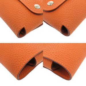 美品 エルメス エテュイカルトGM エヴリン トリヨンクレマンス オレンジ □O刻印(2011年製) シルバー金具 トランプケース 1264【中古】HERMES