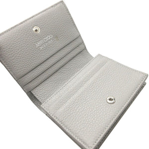 新品同様 ジミーチュウ HANNE スタースタッズ レザー グレー コンパクトウォレット 2つ折り財布 財布 1266-10【中古】JIMMY CHOO