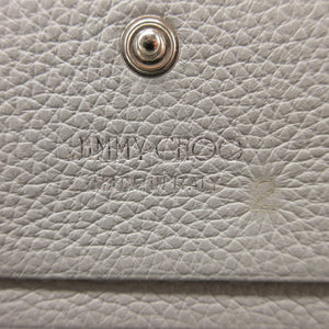 新品同様 ジミーチュウ HANNE スタースタッズ レザー グレー コンパクトウォレット 2つ折り財布 財布 1266-10【中古】JIMMY CHOO