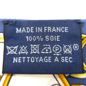 新品同様 エルメス ツイリー リフト プロフィール スカーフ シルク マリーヌ/ノワール/ゴールド 1286【中古】HERMES