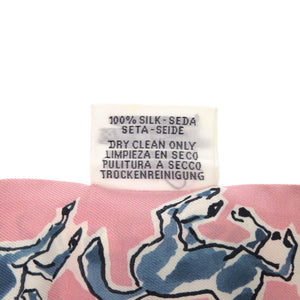 美品 エルメス ツイリー chevaux en liberte 自由の馬 シルク ピンク スカーフ 1289【中古】HERMES