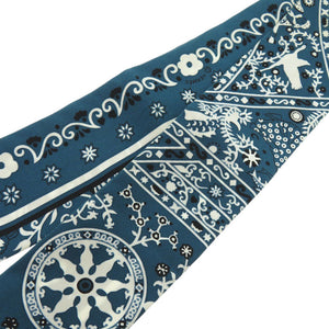 美品 エルメス ツイリー Peuple du Vent 風の民 シルク ブルー スカーフ 青 1290【中古】HERMES