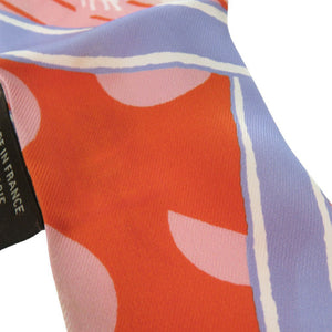 美品 エルメス ツイリー JEU DE SOIE UNIFORME シルクゲーム シルク オレンジ ピンク スカーフ 1291【中古】HERMES