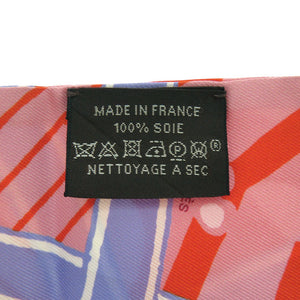 美品 エルメス ツイリー JEU DE SOIE UNIFORME シルクゲーム シルク オレンジ ピンク スカーフ 1291【中古】HERMES