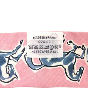 美品 エルメス ツイリー chevaux en liberte 自由の馬 シルク ピンク スカーフ 1292【中古】HERMES