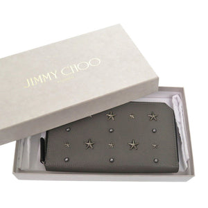 美品 ジミーチュウ スタースタッズ グレー 長財布 1313【中古】JIMMY CHOO