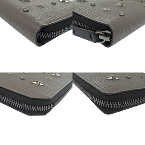 美品 ジミーチュウ スタースタッズ グレー 長財布 1313【中古】JIMMY CHOO