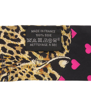 新品同様 エルメス ツイリー Jungle Love Love ジャングルラブラブ シルク ノワール スカーフ 黒 1314【中古】HERMES