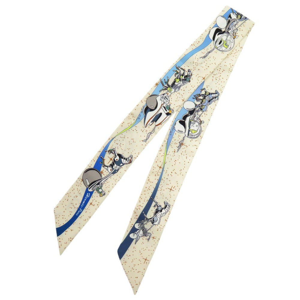 美品 エルメス スペースダービー Space Derby ツイリー スカーフ シルク マルチカラー 1315【中古】HERMES