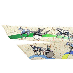 美品 エルメス スペースダービー Space Derby ツイリー スカーフ シルク マルチカラー 1315【中古】HERMES
